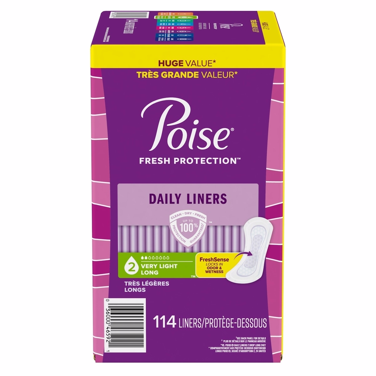 Daily Incontinence Panty Liners, Very Light Absorbency, Long