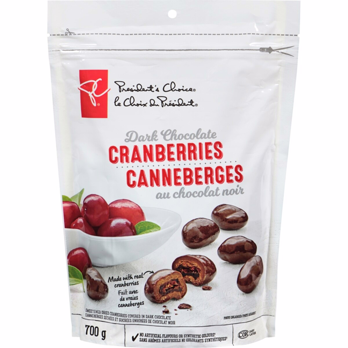 Cranberries au chocolat noir