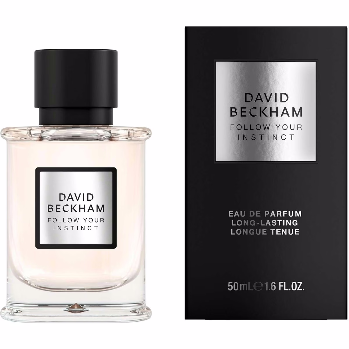 Follow Your Instinct Eau de Parfum for Men, Fougère Woody David Beckham Perfume, Long-Lasting Fragrance, Elegant Bottle