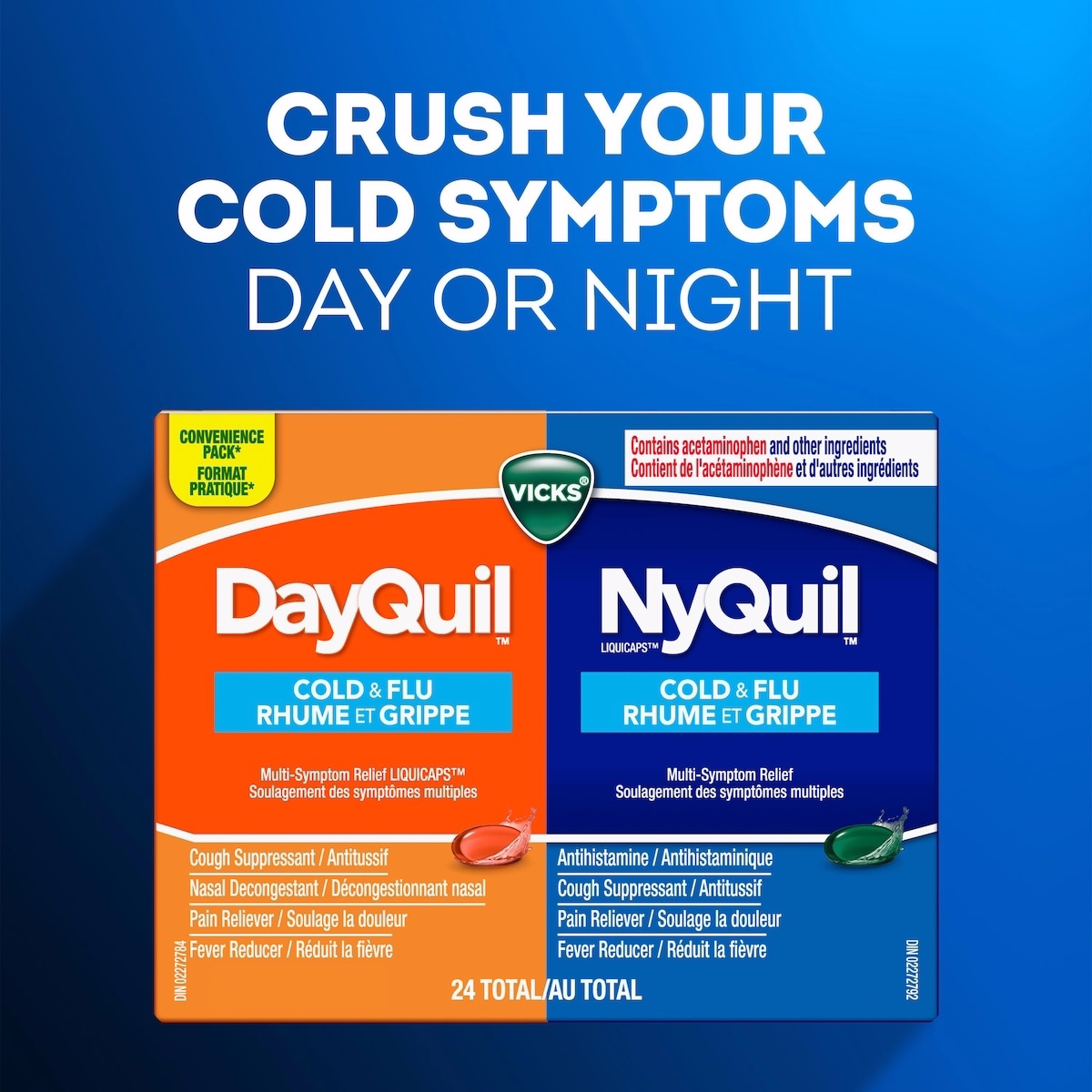 DayQuil Cold & Flu Multi-Symptom Relief Non-Drowsy Liquid Capsules, 24 Count DayQuil Cold & Flu Multi-Symptom Relief Non-Drowsy Liquid Capsules, 24 Count