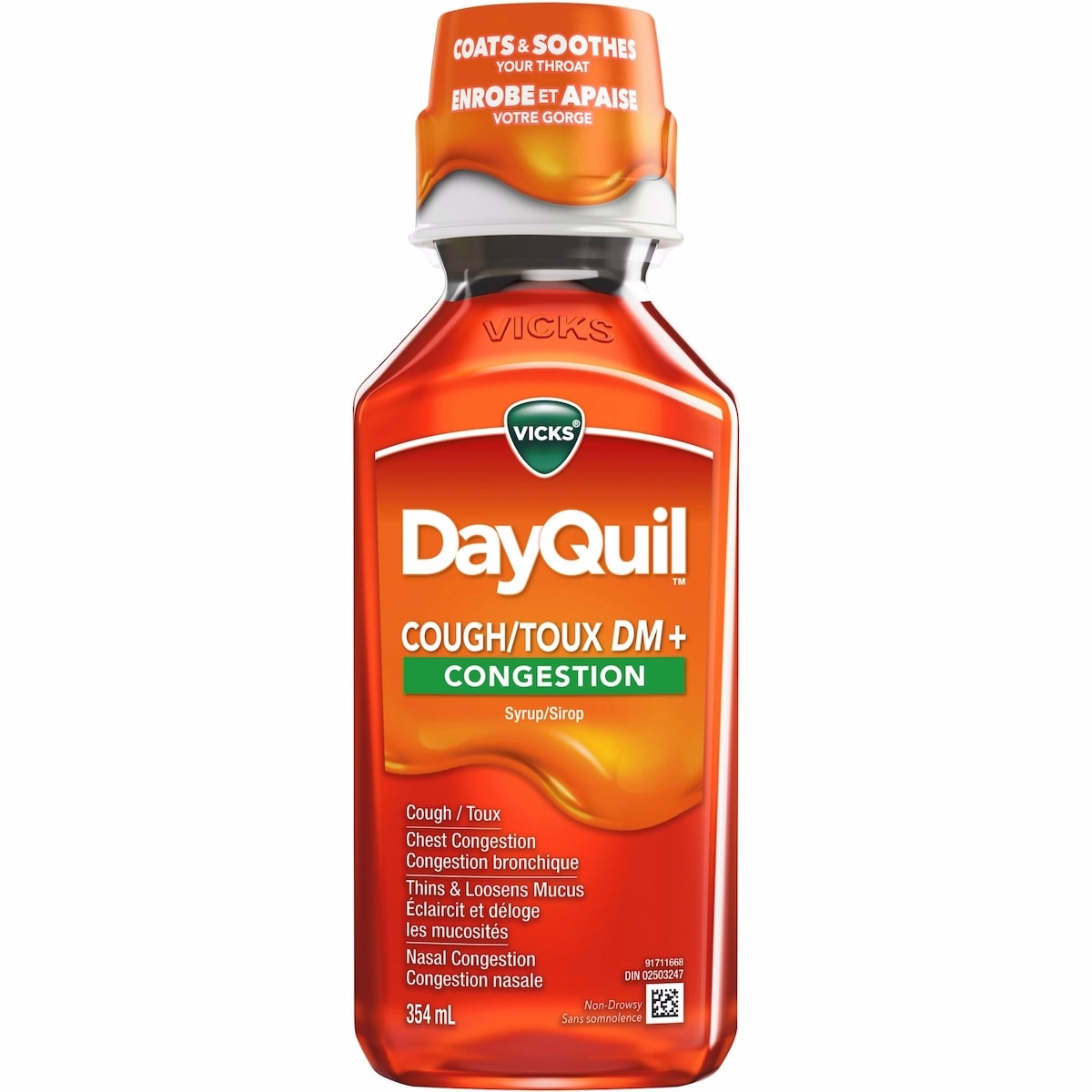 DayQuil Cough & Congestion Relief Liquid Medicine, Multi-Symptom Non-Drowsy Daytime Relief for Cough, Chest Congestion, Mucus, and Nasal Congestion, E
