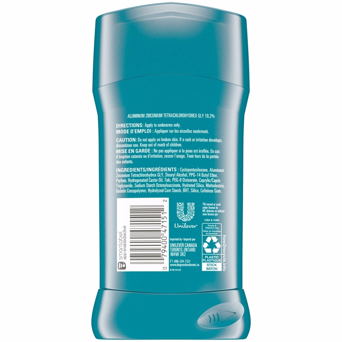 Degree Men Antiperspirant Stick for 48-hour odour protection Workout Endure antibacterial odour protection 76 g