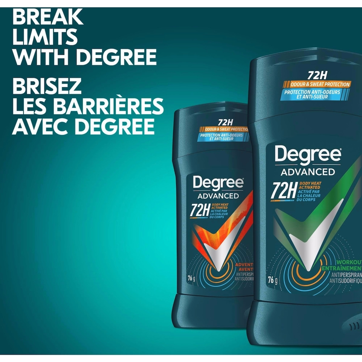 Degree Men Antiperspirant Stick for 48-hour odour protection Workout Endure antibacterial odour protection 76 g Degree Men Antiperspirant Stick for 48-hour odour protection Workout Endure antibacterial odour protection 76 g