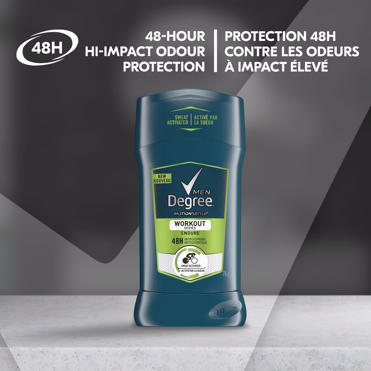 Degree Men Antiperspirant Stick for 48-hour odour protection Workout Endure antibacterial odour protection 76 g Degree Men Antiperspirant Stick for 48-hour odour protection Workout Endure antibacterial odour protection 76 g