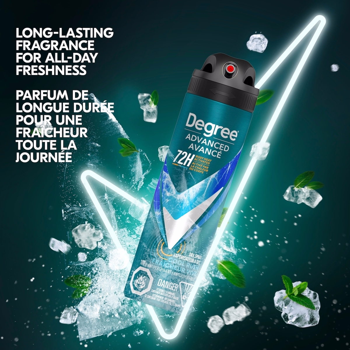 Degree Men Dry Spray Antiperspirant Cool Rush antibacterial odour protection 107 GR Degree Men Dry Spray Antiperspirant Cool Rush antibacterial odour protection 107 GR