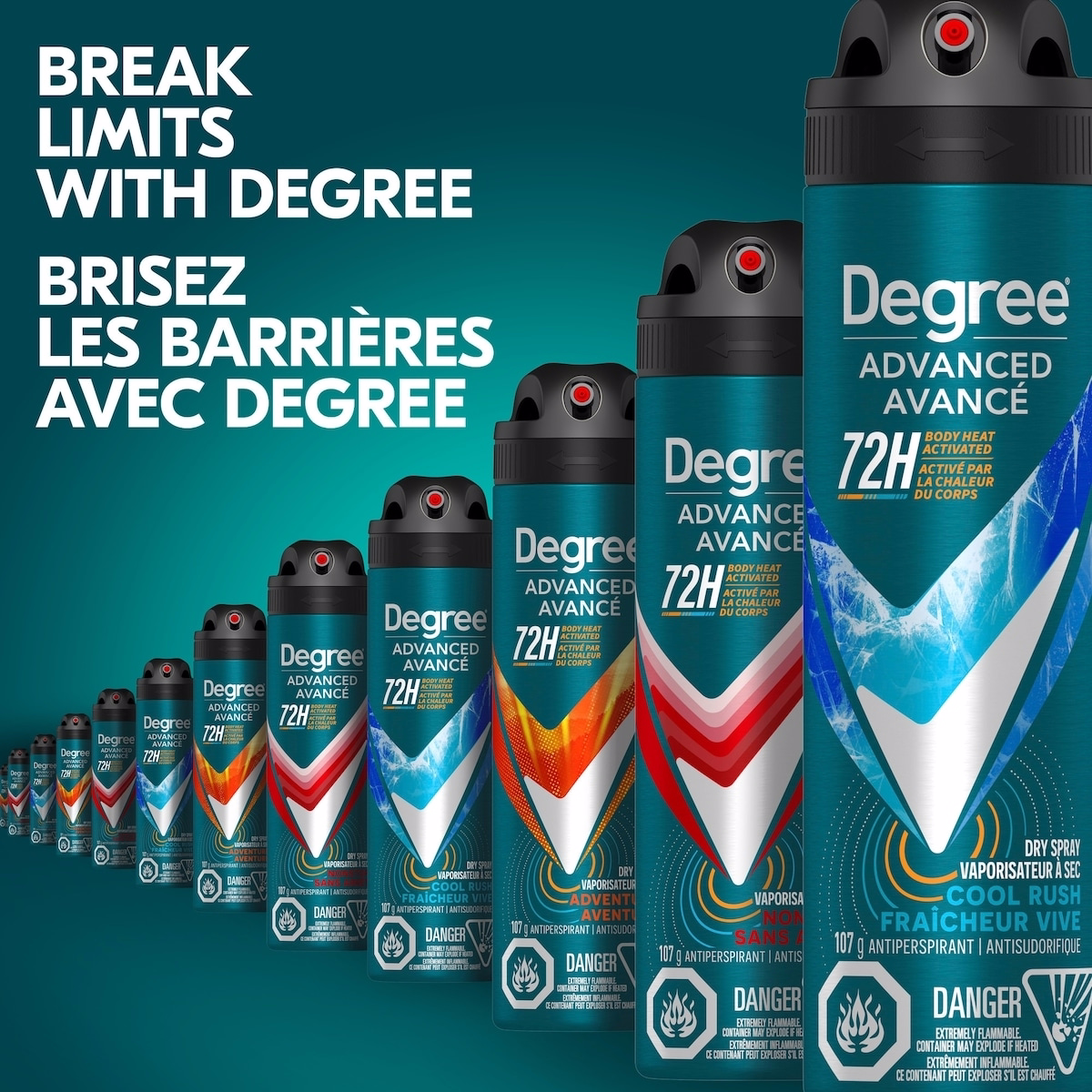 Degree Men Dry Spray Antiperspirant Cool Rush antibacterial odour protection 107 GR Degree Men Dry Spray Antiperspirant Cool Rush antibacterial odour protection 107 GR