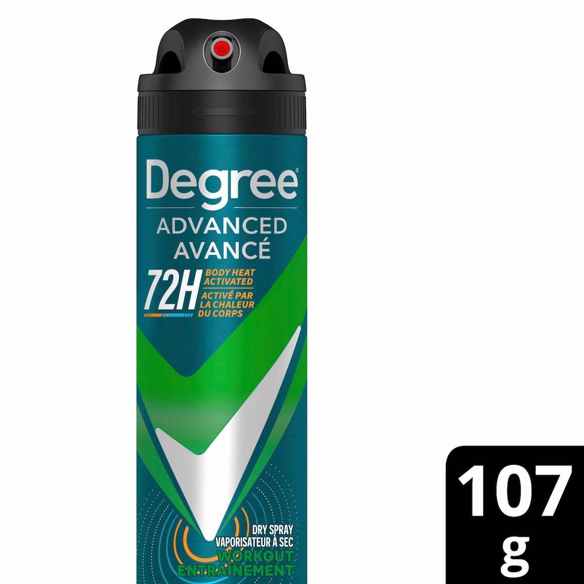 Degree 男性 乾噴式止汗劑，提供 48 小時高強度除臭防護 Workout Endure 107 g
