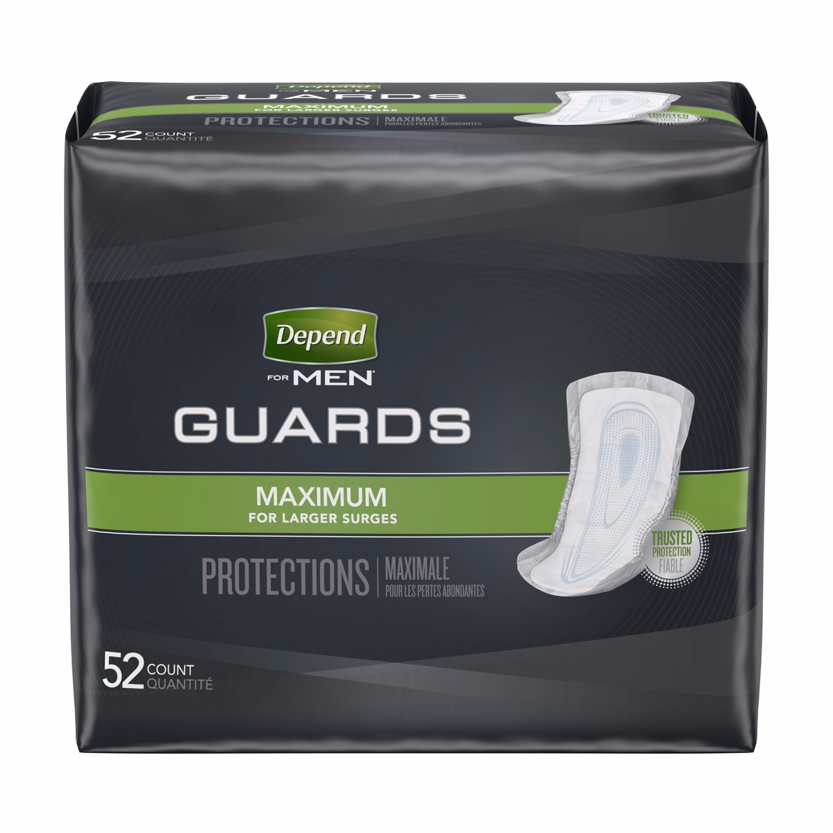 Depend Incontinence Guards for Men, Maximum Absorbency, 52 Ct