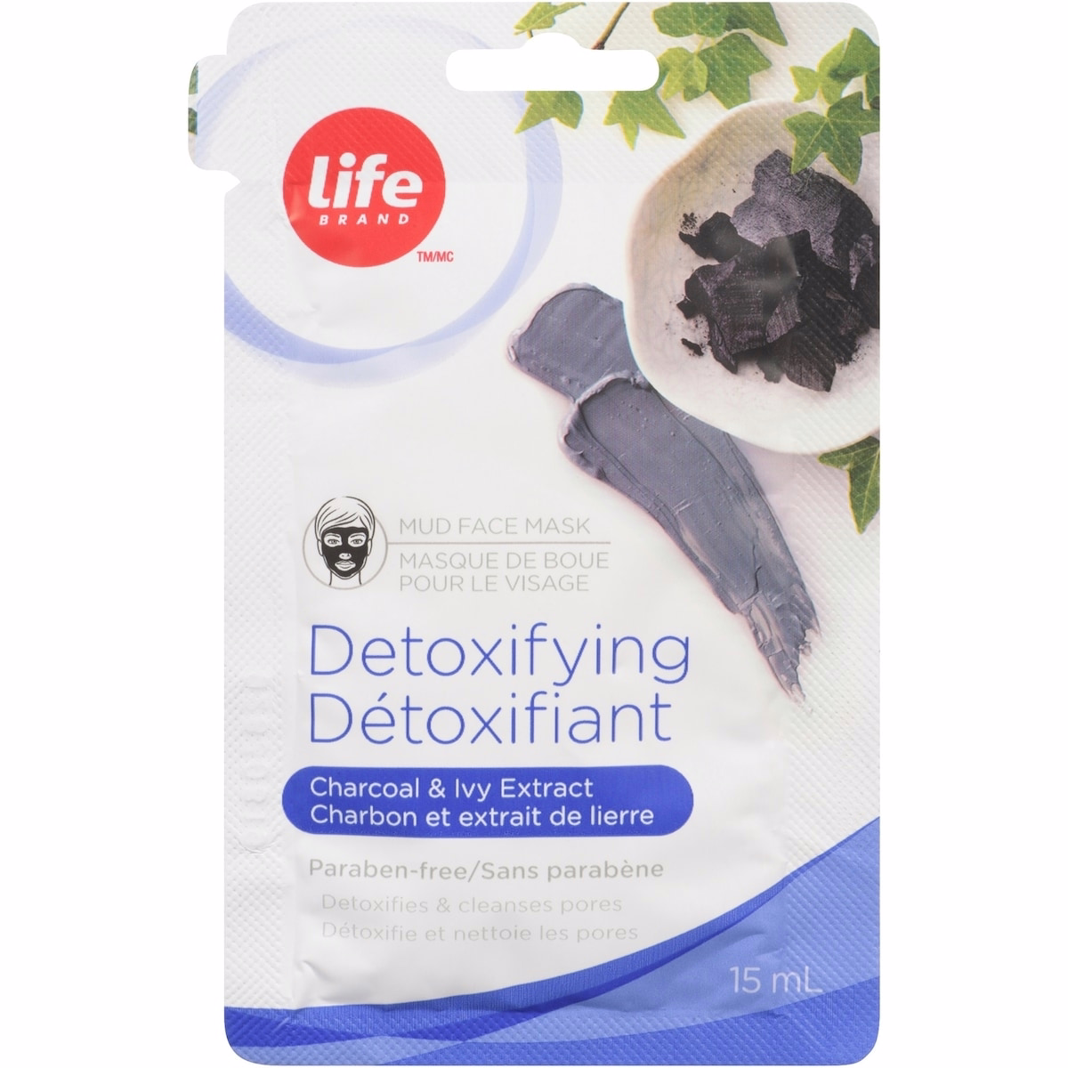 Detoxifying Mud Face Mask, Charcoal & Ivy Extract
