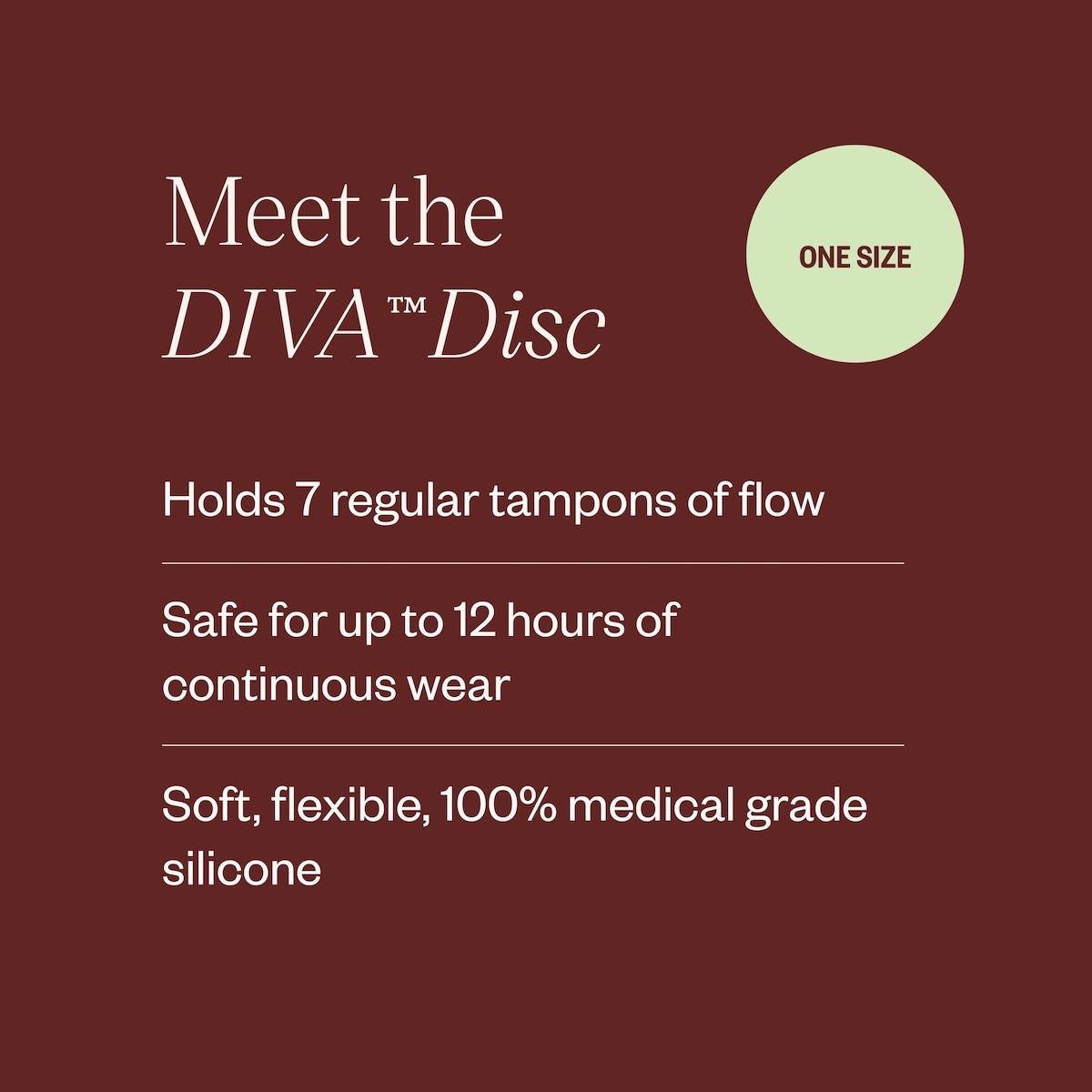 DIVA Disc 可重複使用的月經盤