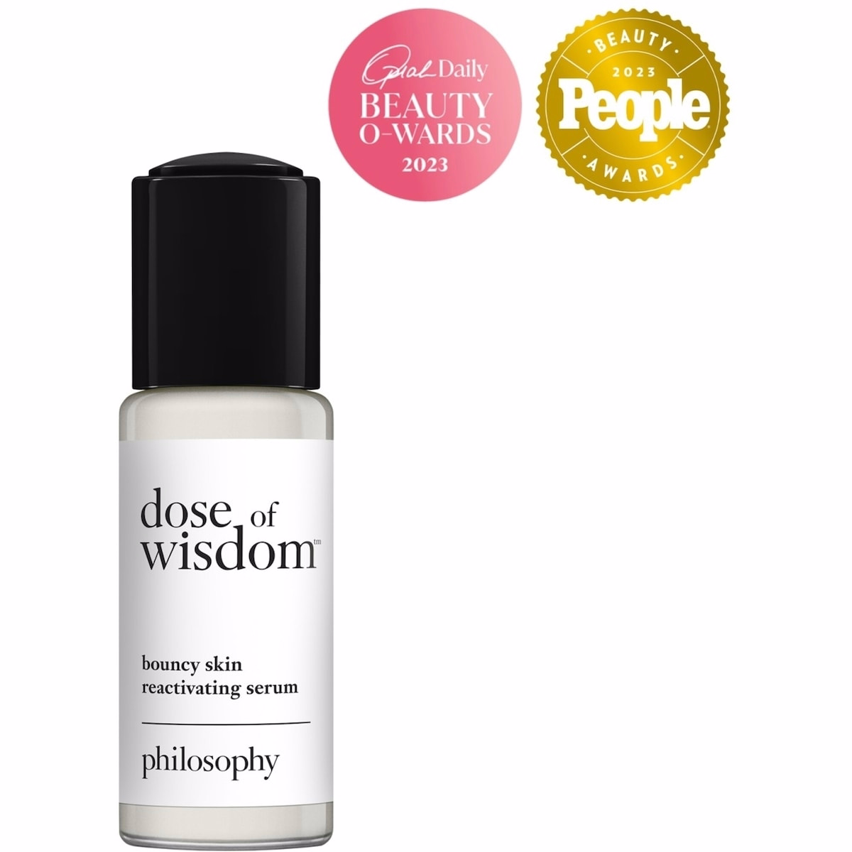 dose of wisdom™ bouncy skin reactivating serum in-depth hydration and collagen support loaded with oxygen, vitamin C and hyaluronic acid