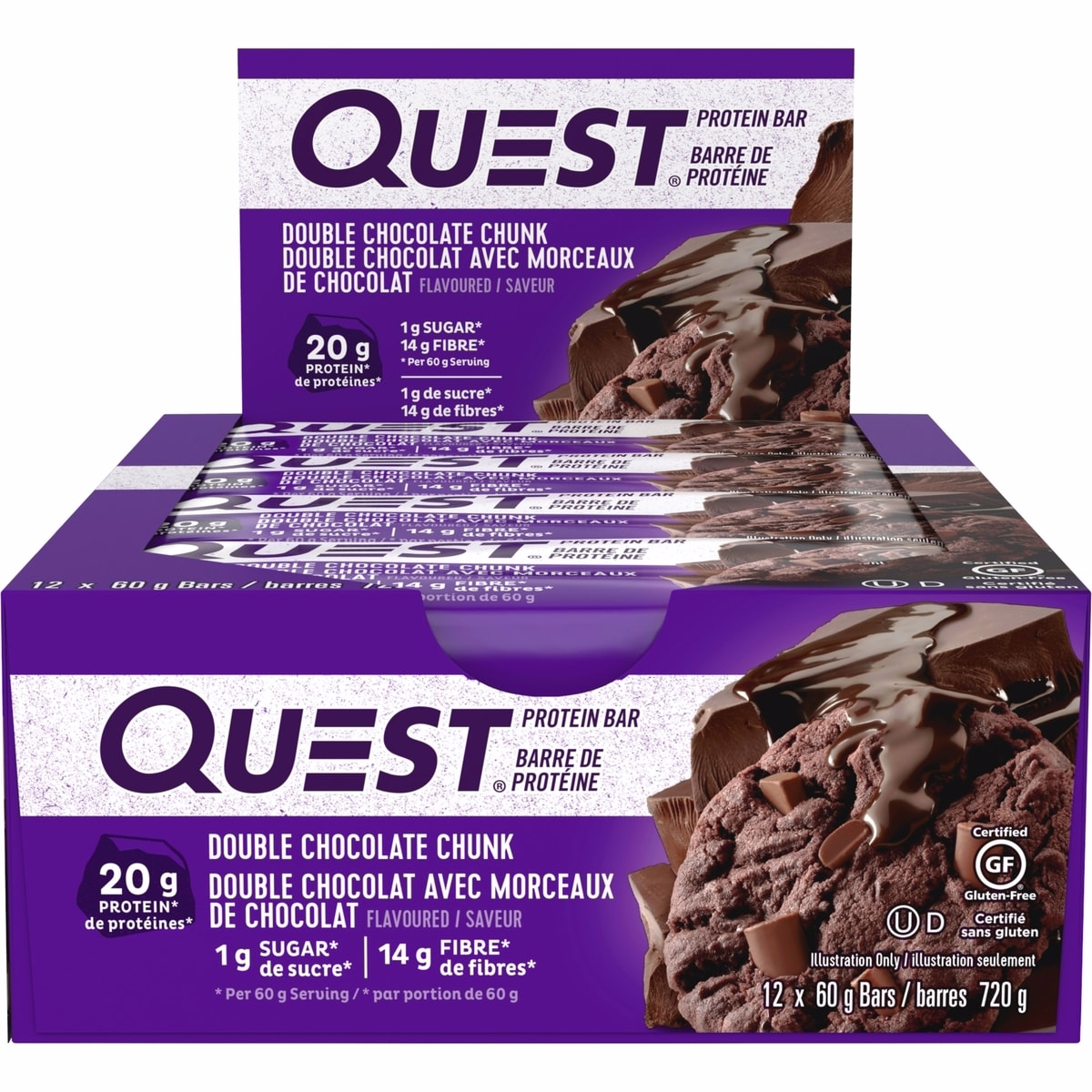 ダブルチョコレート チャンク 2.12oz - 12本入り