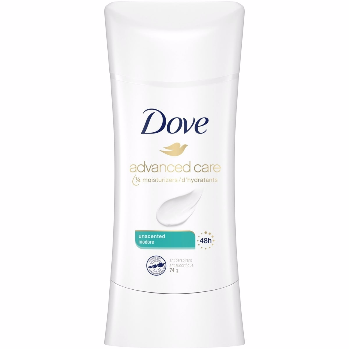 Dove Advanced Care Antiperspirant Deodorant Stick Unscented antibacterial odour protection