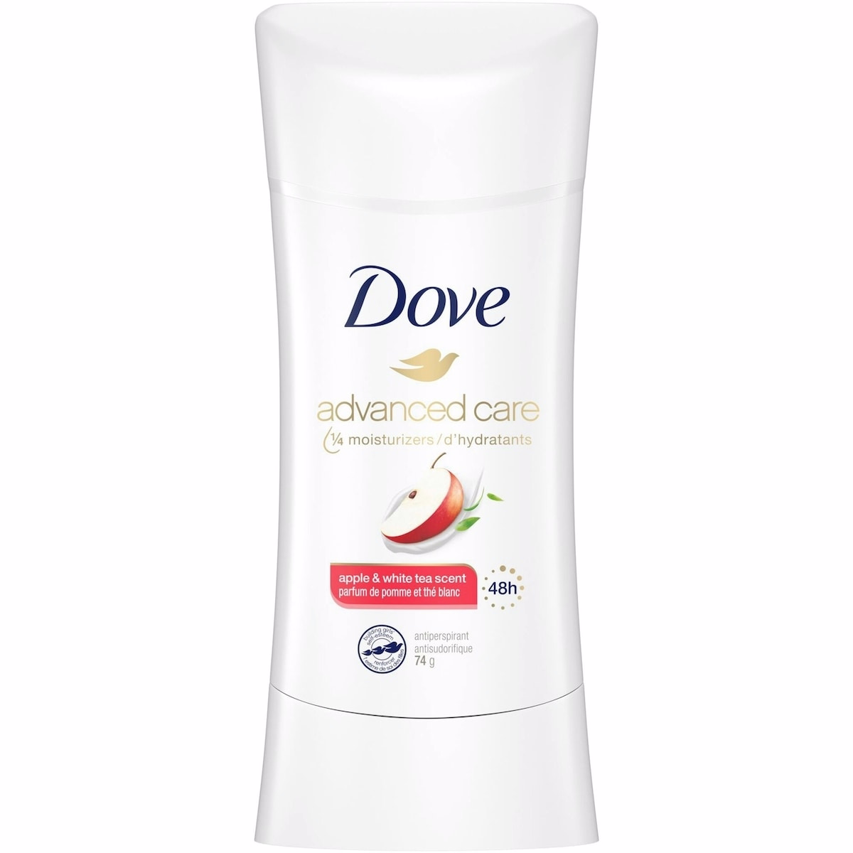 Dove Antiperspirant Deodorant Stick Apple and White Tea Scent antibacterial odour protection 74g
