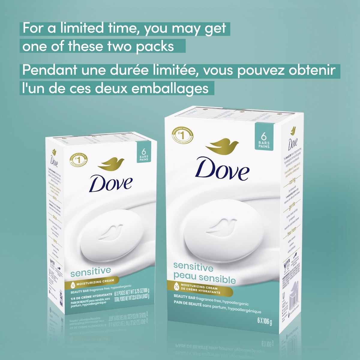 Dove Beauty Bar for Sensitive Skin Care 106 g 6 count