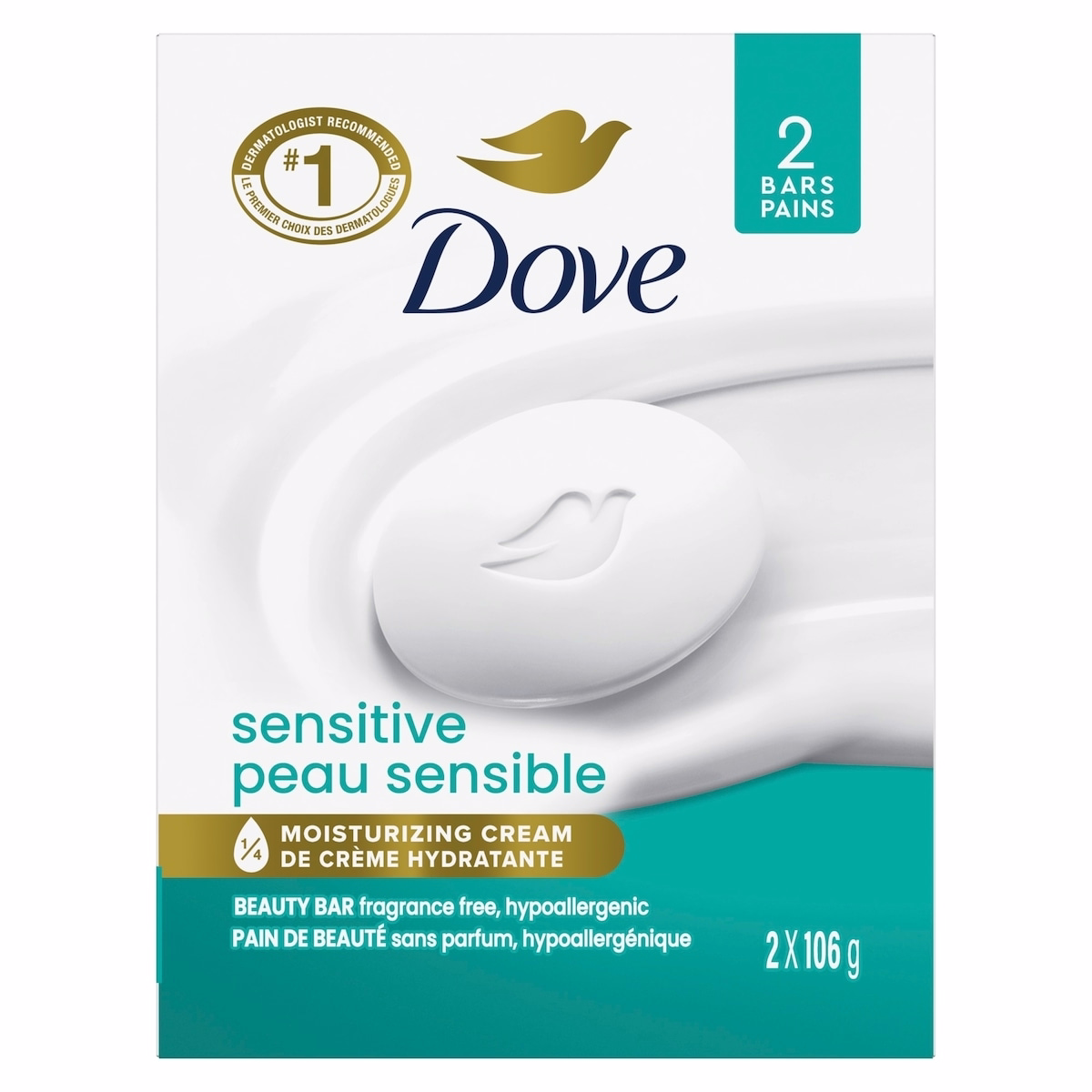 Dove Beauty Bar for sensitive skin care Sensitive Skin 106 g 2 count
