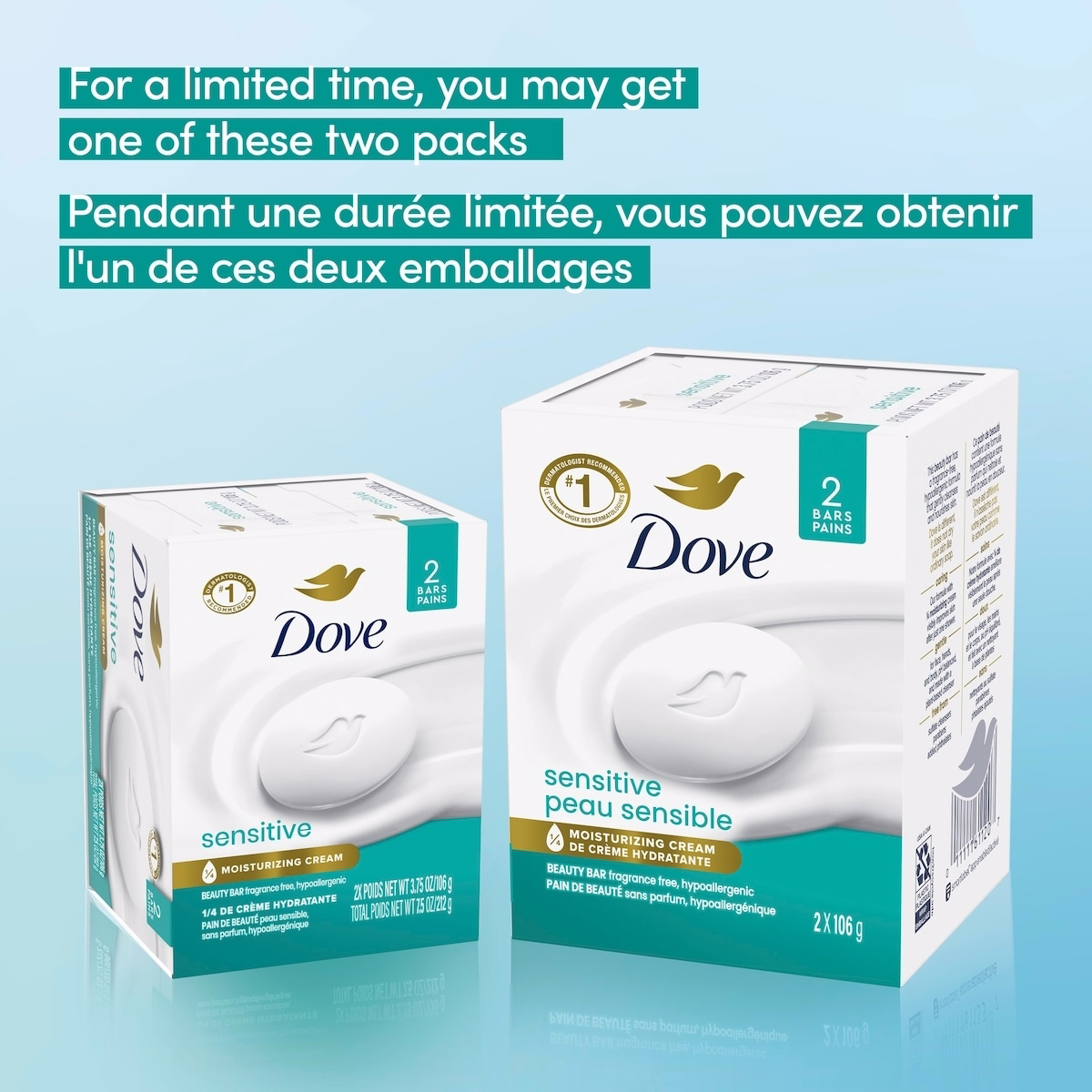 Dove Beauty Bar for sensitive skin care Sensitive Skin 106 g 2 count Dove Beauty Bar for sensitive skin care Sensitive Skin 106 g 2 count