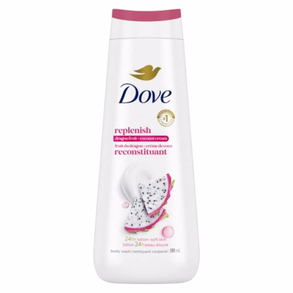 Dove  Body Wash for Healthy Looking Skin, Replenishing Dragon Fruit & Coconut Cream, with 24hr Renewing MicroMoisture, 591 ml
