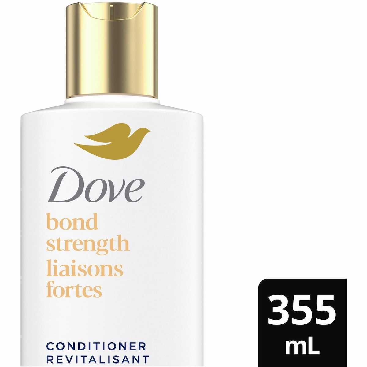 Dove 鍵結強韌護髮素（化學處理髮用），搭載液態 Bio-Protein Care 技術，355 mL