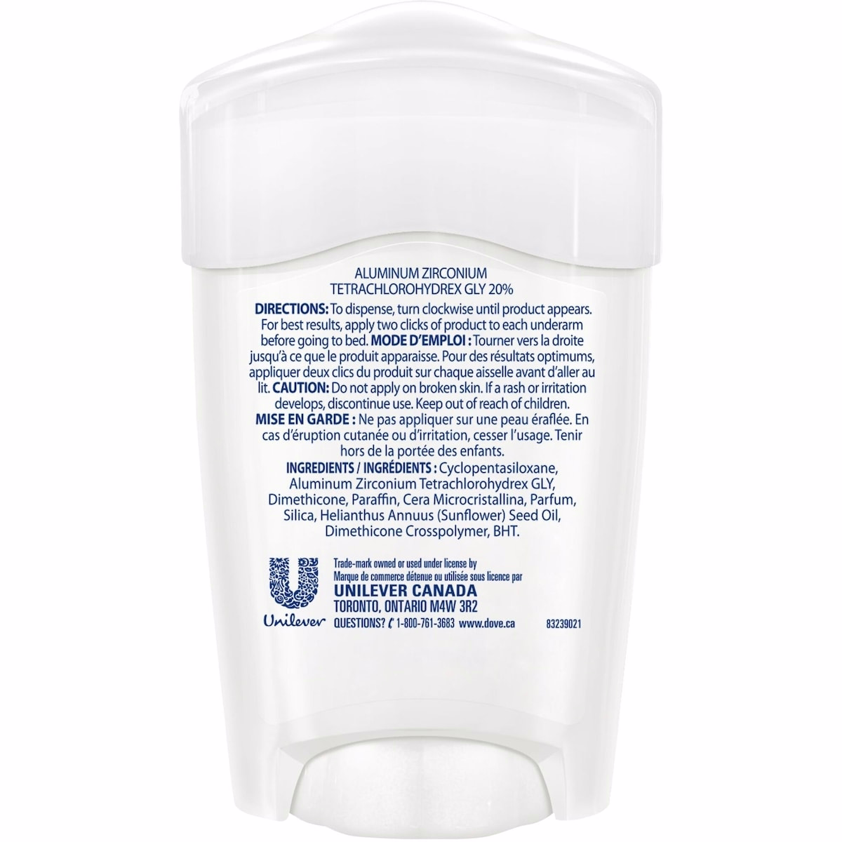 Dove Clinical Protection Antiperspirant Stick for sensitive skin Cool Essentials antibacterial odour protection 45 g