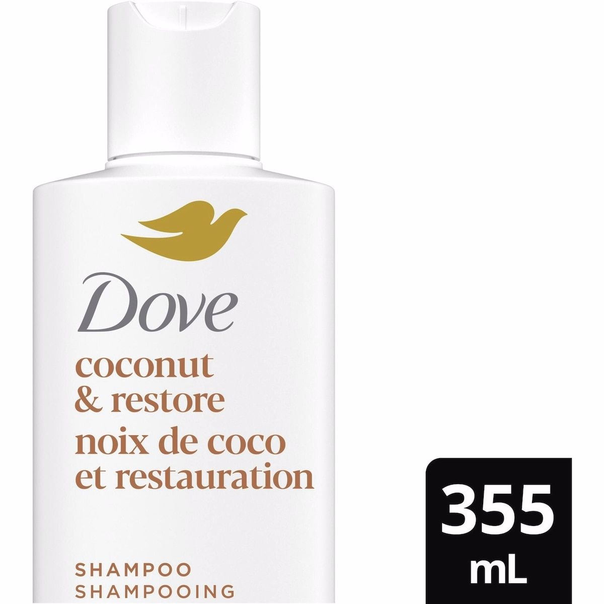 Dove Coconut Oil & Restore Shampoo for Damaged Hair,  with Liquid Bio-Protein Care, 355 ML