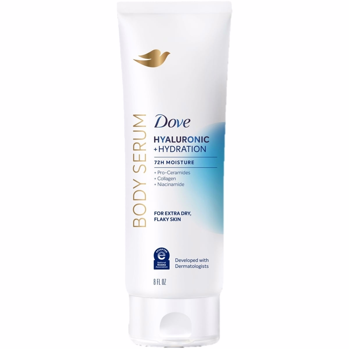 Dove   Cream Body Serum Hyaluronic + Hydration for Extra Dry, Flaky Skin,  with Pro-Ceramides, Niacinamide and Collagen Peptides,    237mL