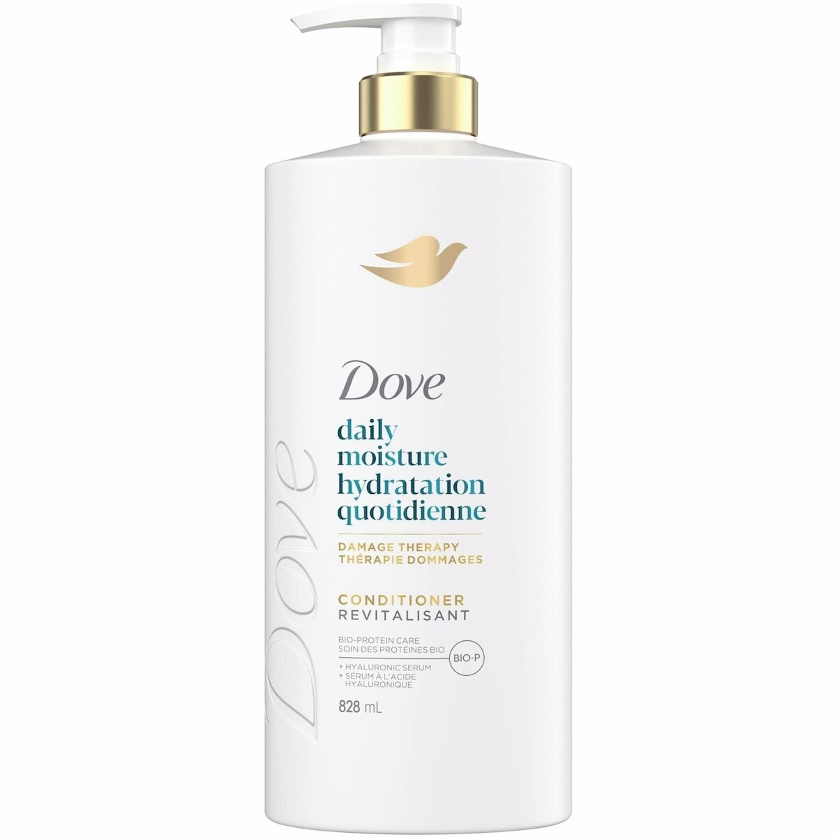 Dove 日常保濕護髮素，搭配液態生物蛋白護理與玻尿酸血清，828 ML