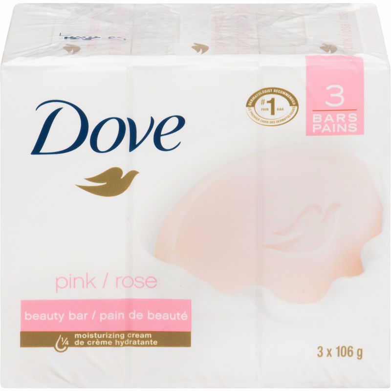 Dove Dove Beauty Bar for Radiant-looking Skin Pink 106 G 3 Count 106.0 G