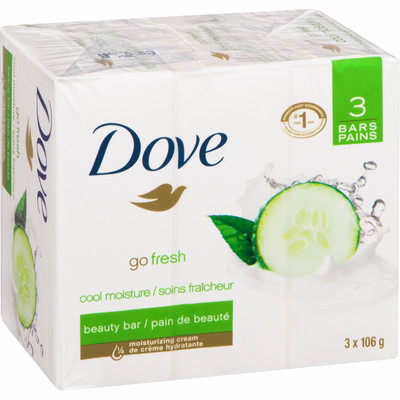 Dove Dove Refreshing Beauty Bar For Revitalized Skin Cucumber And Green Tea 106 G 3 Count 106.0 G
