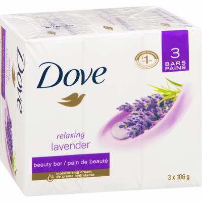 Dove Dove Relaxing Beauty Bar For Dry Skin Lavender 106 G 3 Count 106.0 G