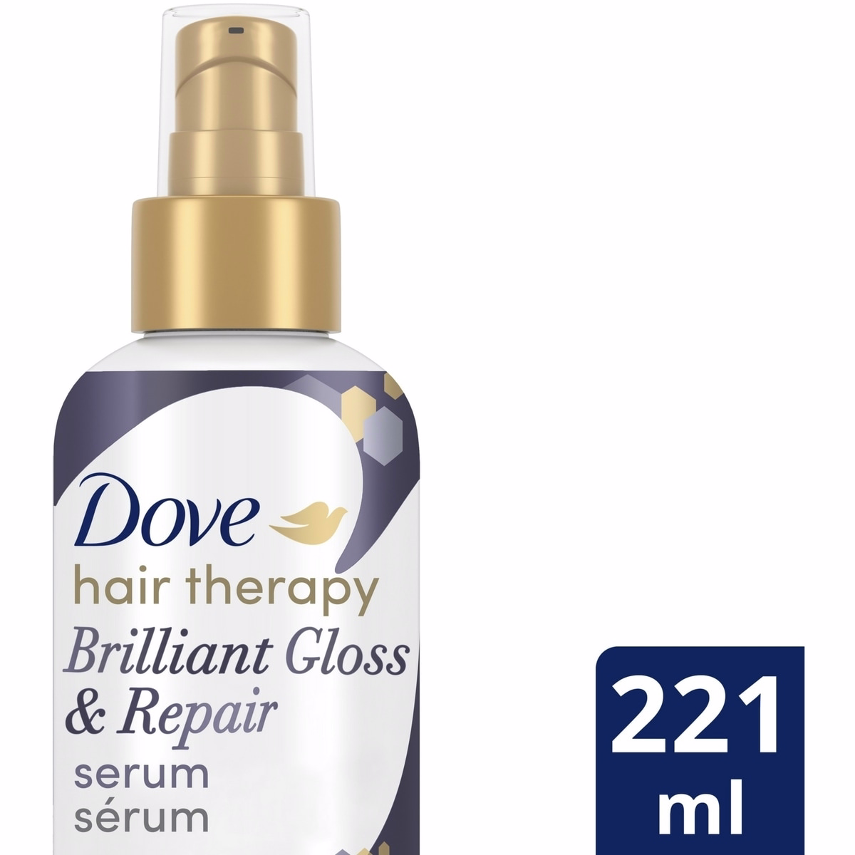 Dove Hair Therapy Leave-In Hair Serum for brilliant shine & healthy smoothness Brilliant Gloss & Repair hair care for damaged and colour-treated hair