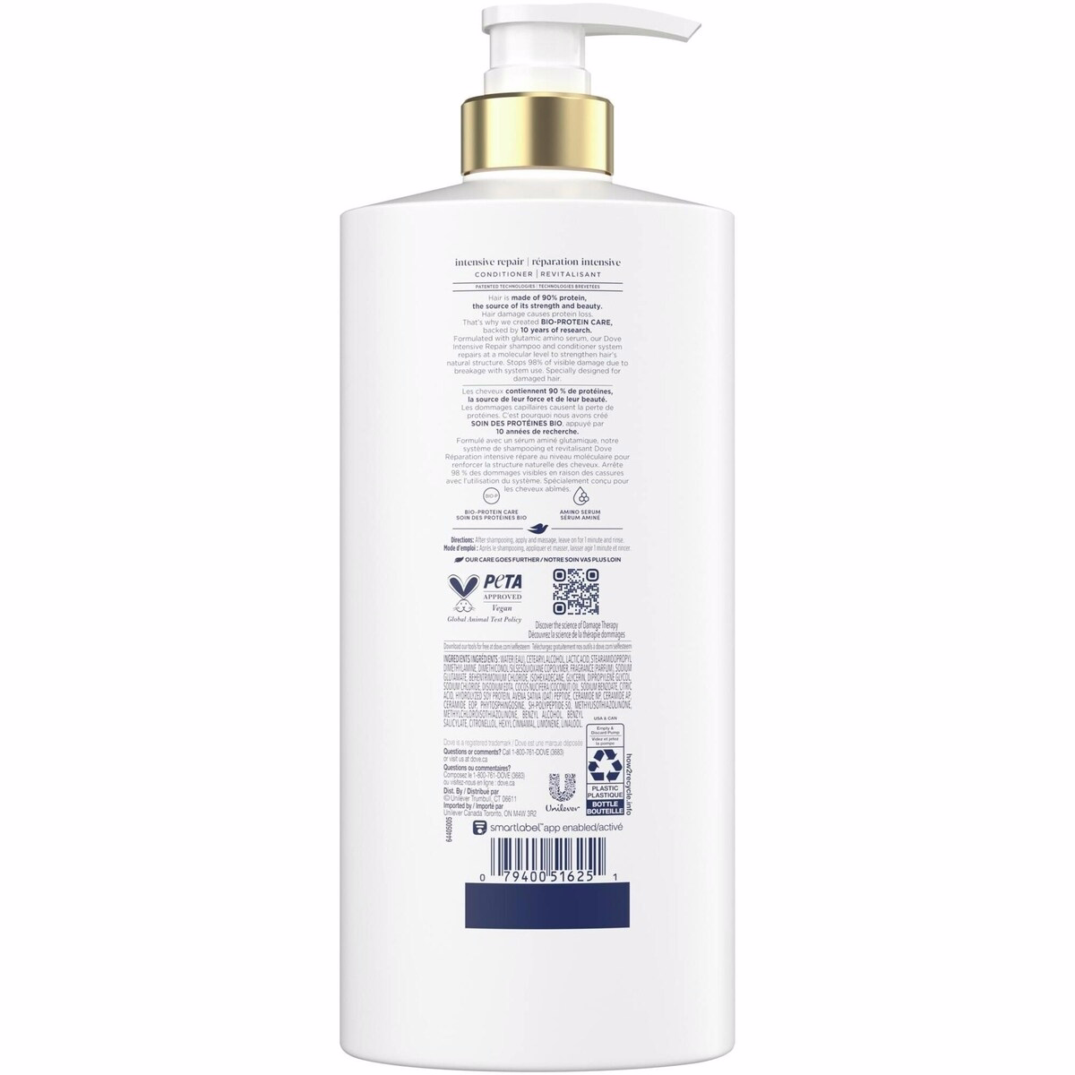 Conditionneur Dove Réparation Intensive pour Cheveux Endommagés, avec Bio-Protein Soin Liquide 828 mL Conditionneur Dove Réparation Intensive pour Cheveux Endommagés, avec Bio-Protein Soin Liquide 828 mL