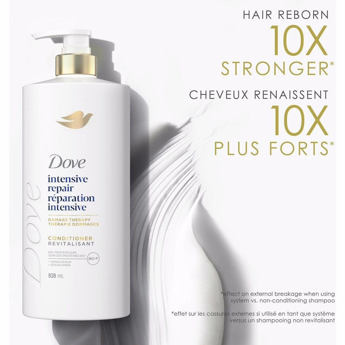 Conditionneur Dove Réparation Intensive pour Cheveux Endommagés, avec Bio-Protein Soin Liquide 828 mL Conditionneur Dove Réparation Intensive pour Cheveux Endommagés, avec Bio-Protein Soin Liquide 828 mL