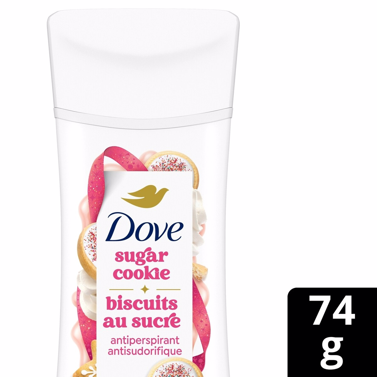 Dove Limited Edition Holiday Treats Antiperspirant Deodorant, Sugar Cookie Sprinkle, 72-Hour Sweat & Odour Protection, 74g