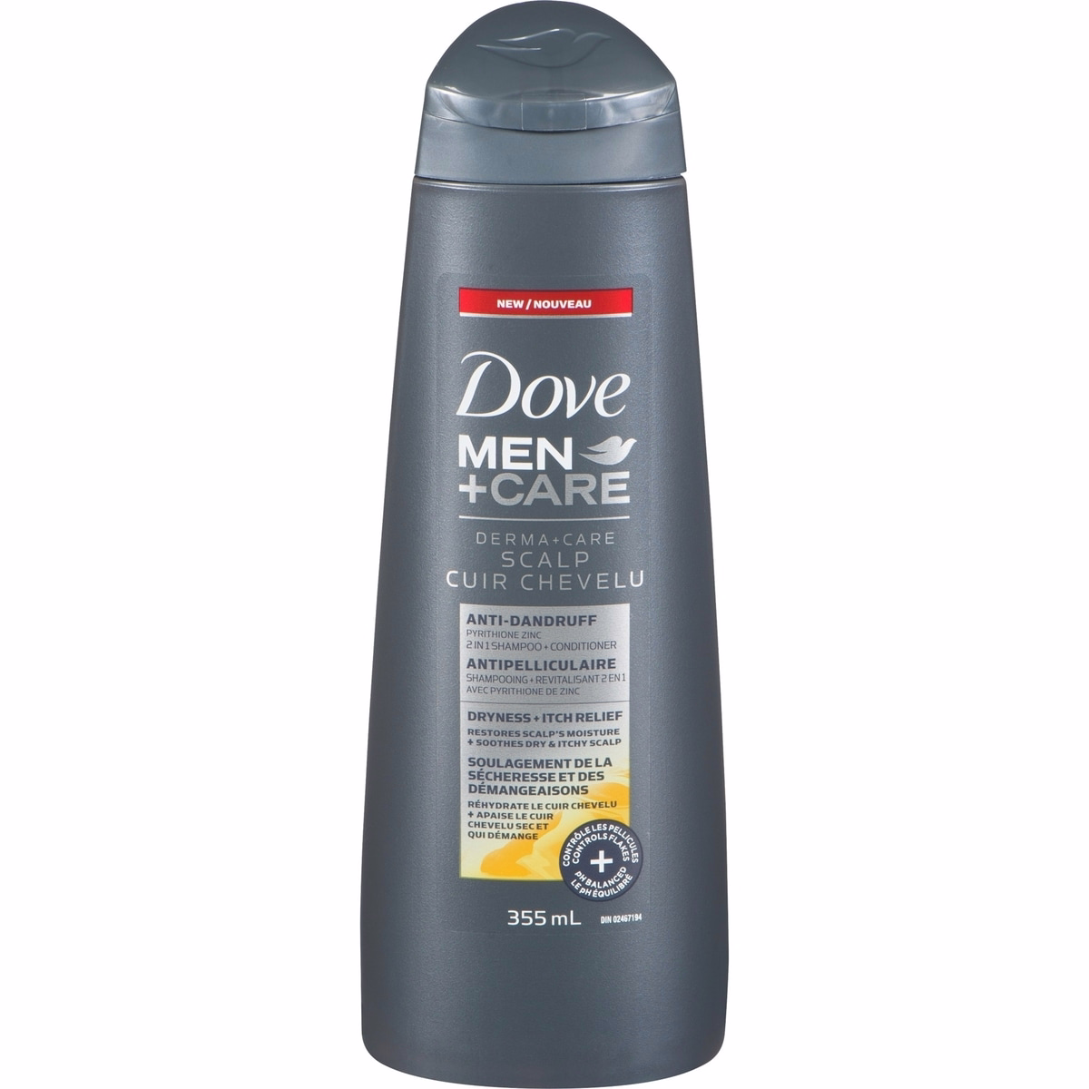 Dove Men+Care Derma+Care Scalp 2in1 Shampoo + Conditioner Anti-Dandruff Itch Relief 355 ML