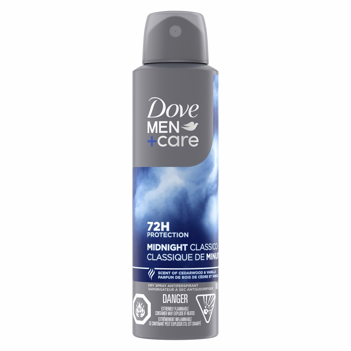 Dove メンズケア ドライスプレー制汗剤 デオドラント 72時間の汗と臭い保護 ミッドナイト クラシコ トリプルディフェンス テクノロジー搭載 107 g