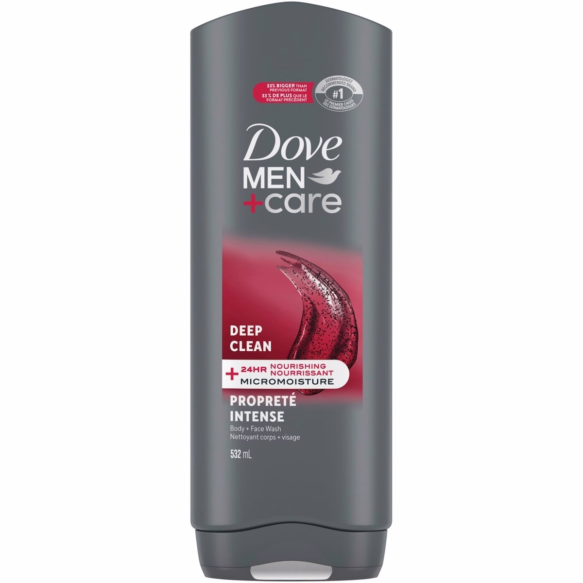 Dove Men+Care Exfoliating Deep Clean Body and Face Wash for Men,  with 24-Hour Nourishing Micromoisture Technology Body Wash,   532 ml