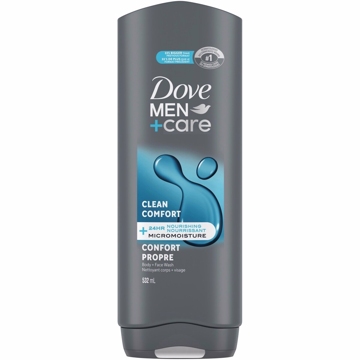 Dove Men+Care Hydrating Clean Comfort Body and Face Wash for Men with 24-Hour Nourishing Micromoisture Technology   532 ml