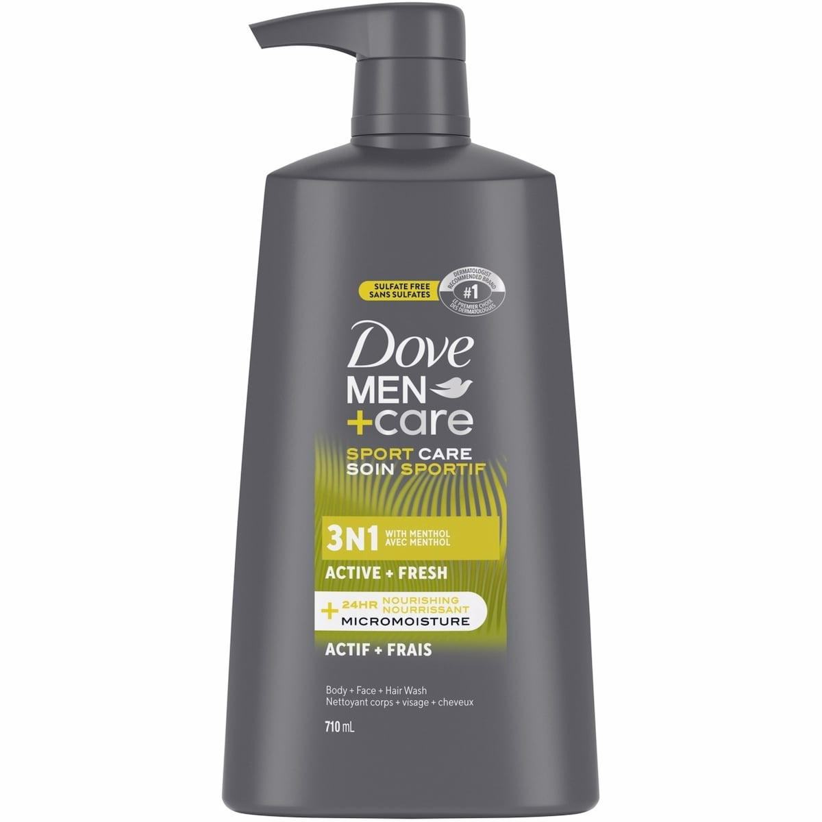 Dove Men+Care Re-energizing Active + Fresh 3N1 Body, Hair and Face Wash with 24-Hour Nourishing Micromoisture Technology Body Wash for Men   710 ml