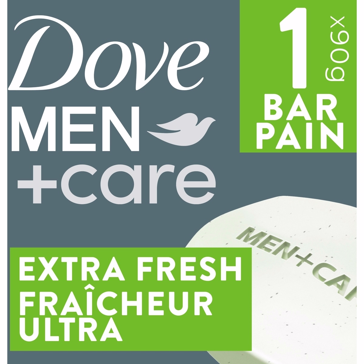 Dove Men+Care Refreshing Extra Fresh Bar Soap Formulated for Men's Skin 3-N-1 Hand & Body + Face + Shave Bar Soap with ¼ Moisturizing Cream