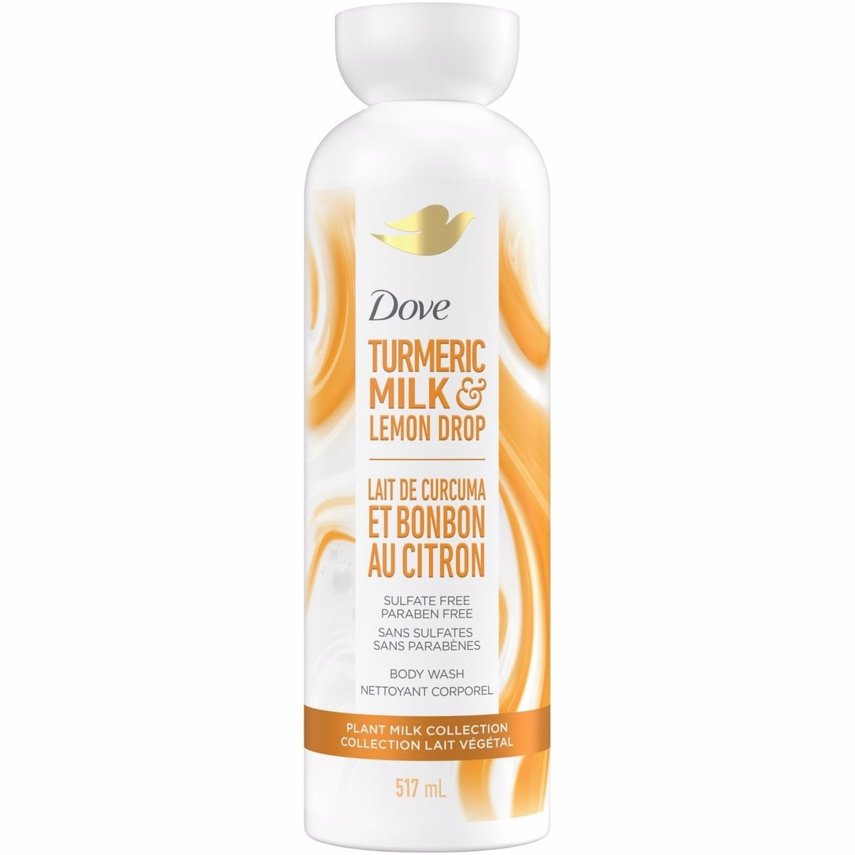Dove Plant Milk Cleansing Body Wash for Moisturized Skin Turmeric & Lemon, no Sulfate cleansers or Parabens, pH balanced 517 ML