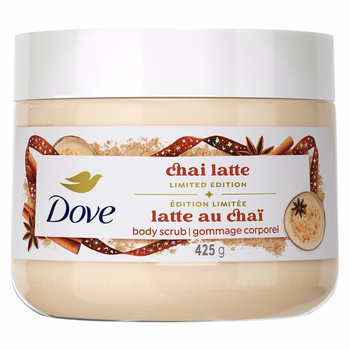 Dove Scrub Spiced Chai Latte, Exfoliates & Moisturizes Skin, 425g