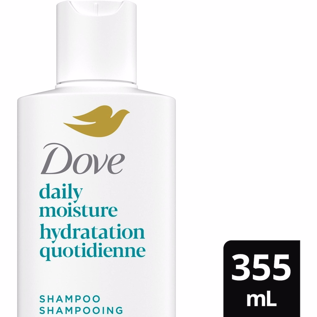 Dove  Shampoo for Dry Hair Daily Moisture with Liquid Bio-Protein Care and Hyaluronic Serum 355 ML