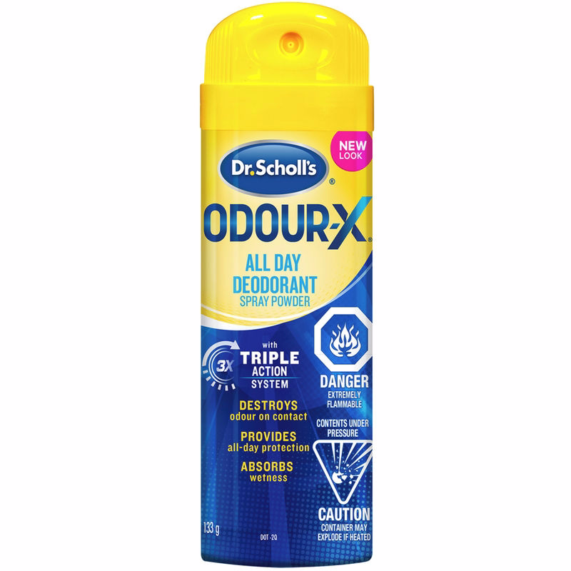 Dr. Scholl's DS Odour-X 데오도란트 파우더 스프레이 133g 133.0 G