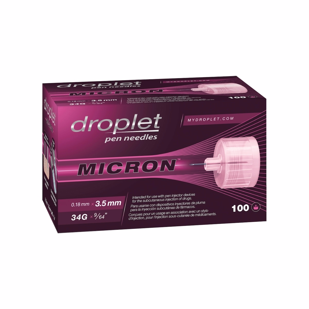 Droplet Pen Needle Micron 34G x 3.5mm