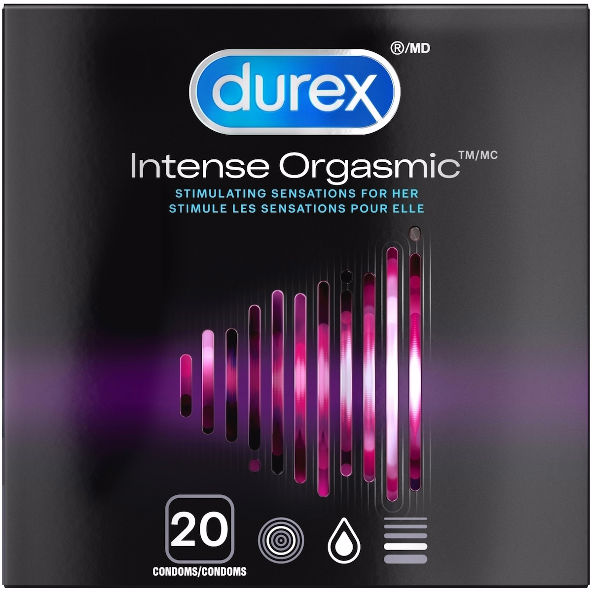 Durex Intense Orgasmic Condoms Ribbed and Dotted