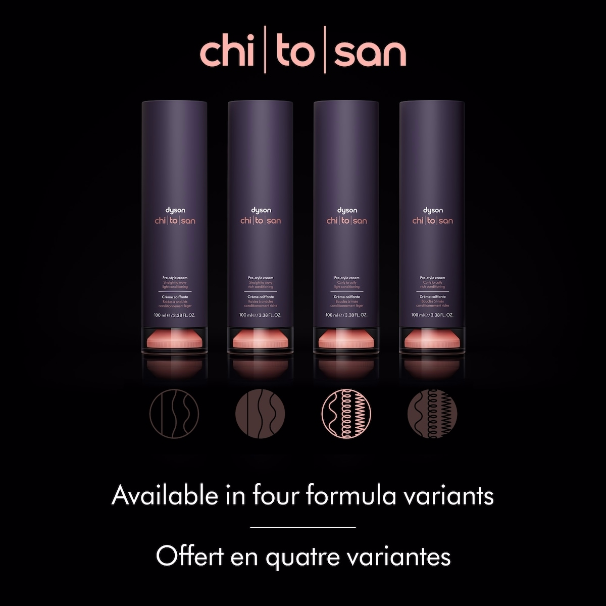 Dyson Chitosan™ Pre-style Cream, Curly to coily light conditioning (100ml)