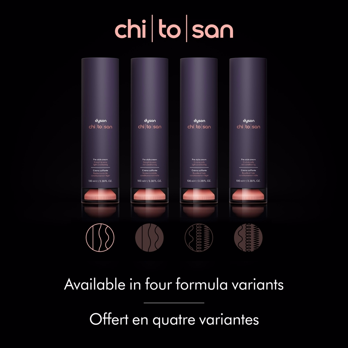 Dyson Chitosan™ Pre-style Cream, Straight to wavy light conditioning (100ml)