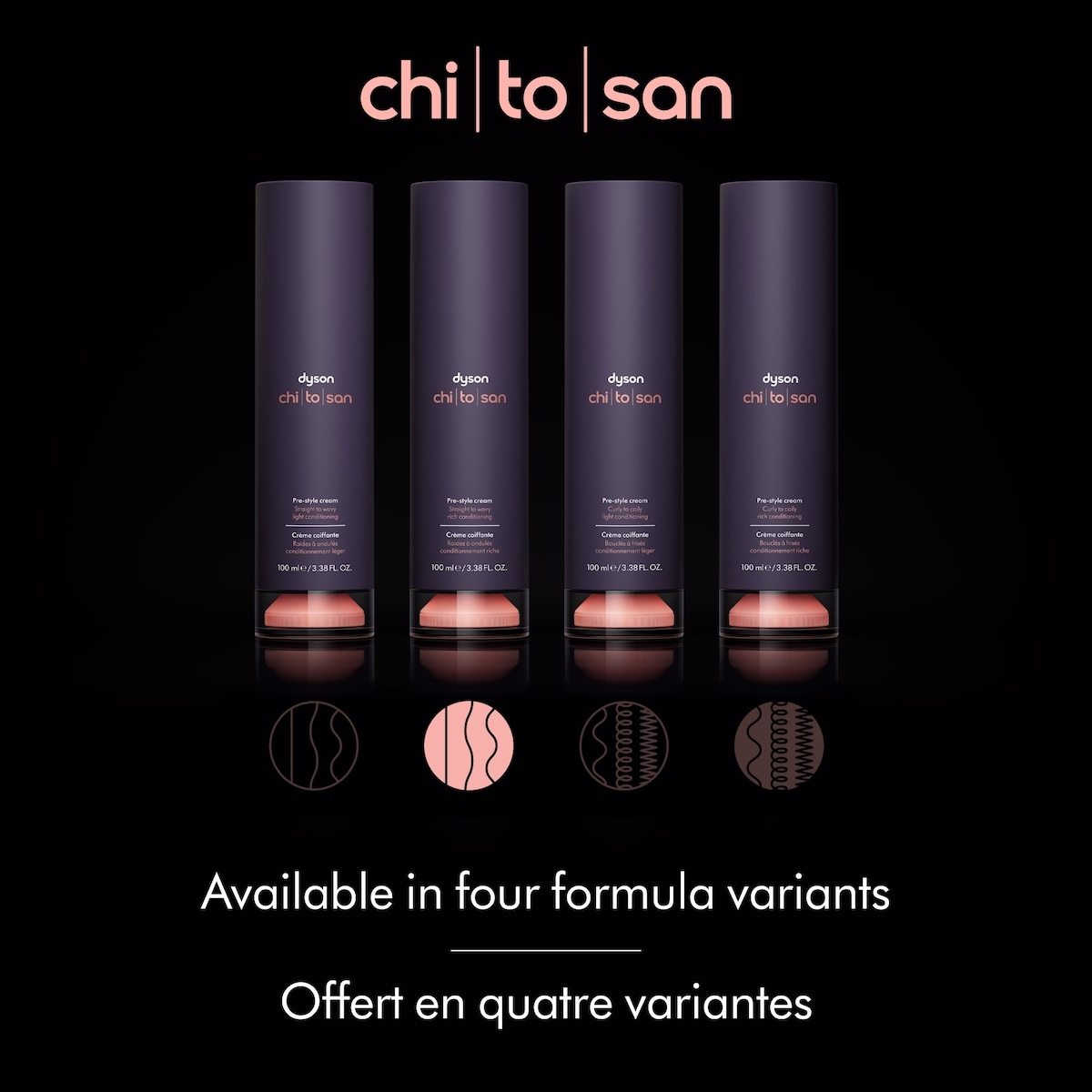 Dyson Chitosan™ Pre-style Cream, Straight to wavy rich conditioning (100ml)