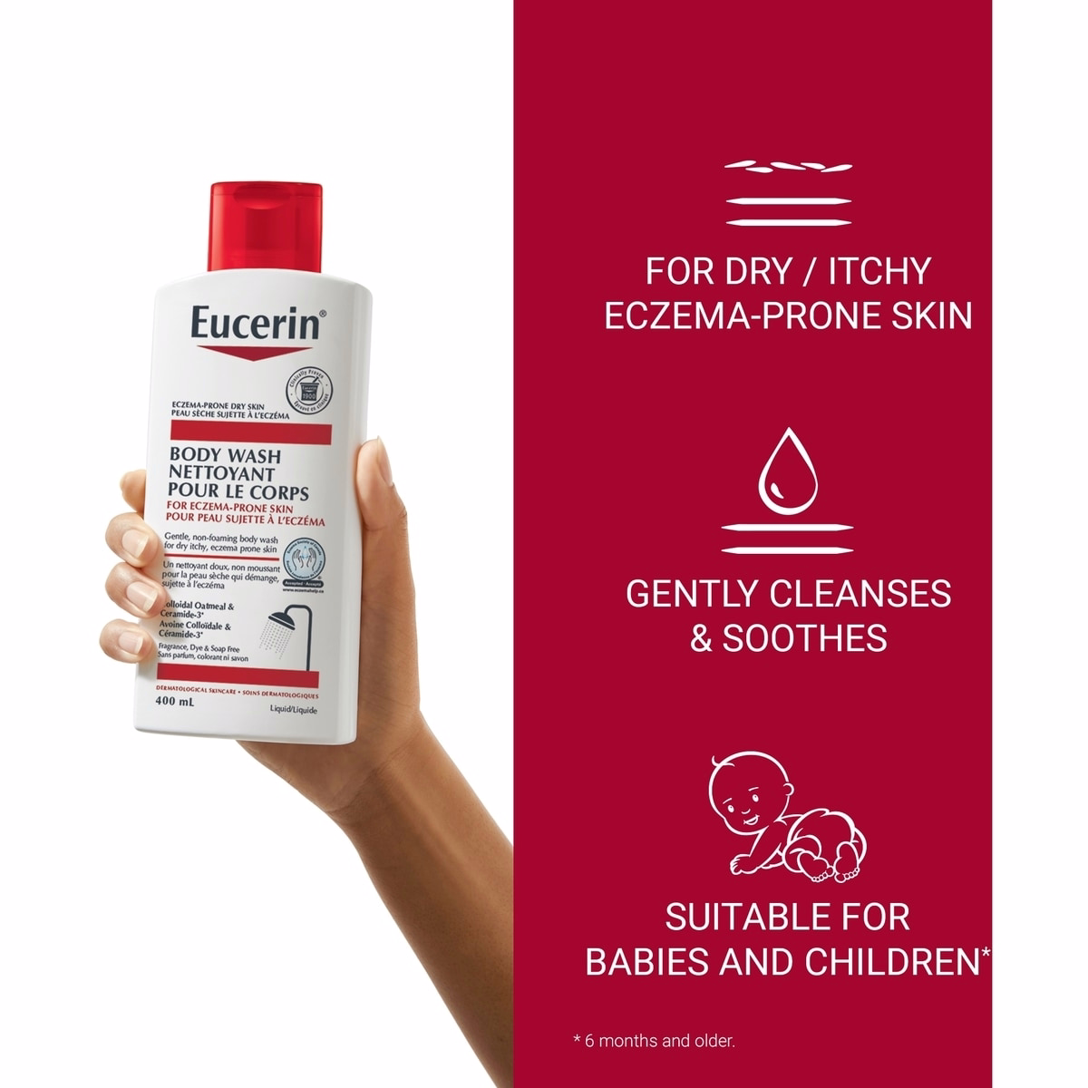 Eucerin 습진 피부용 페이스 및 바디 워시